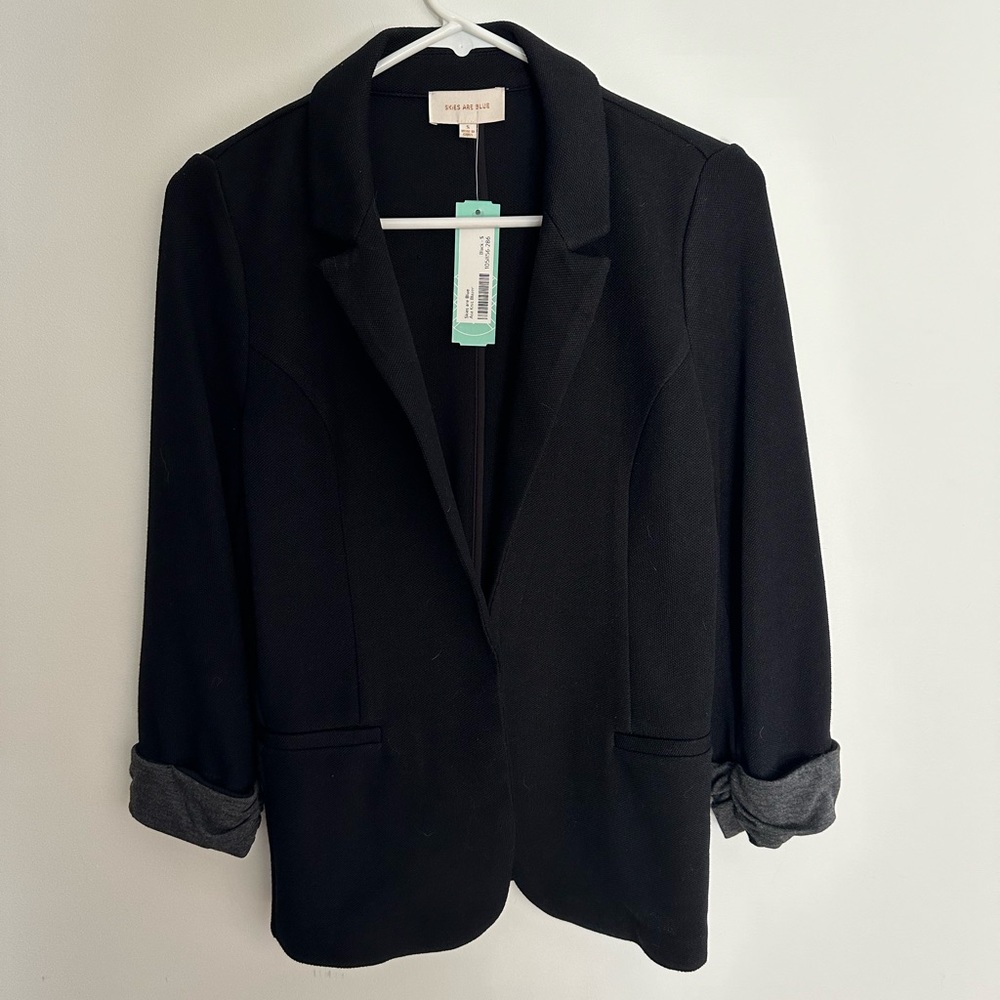 Black knit blazer